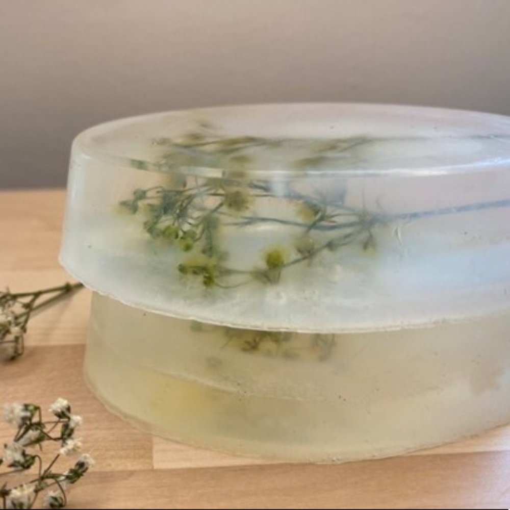 Spring rain floral handmade soap